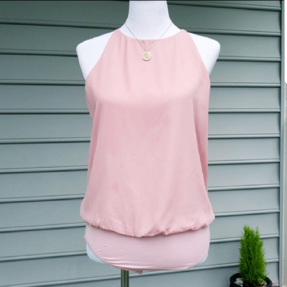 Umgee Blush Bodysuit Slit Back - Picture 2 of 8